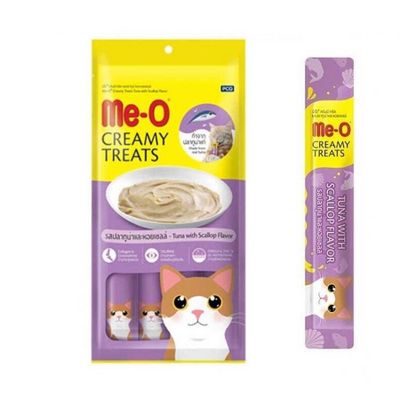 (7) Me-O Creamy Treats Ton Balığı & Deniz TarağıEk Besin ve Kedi Ödülü 60 Gr ( 4 x 15 Gr )