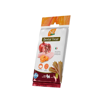 N&D Pumkin Dental Treat Tavuk Etli ve Bal Kabaklı Mini Irk Yetişkin Köpek Ödülü (60 g)