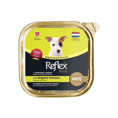 Reflex Plus Organik Somon Balıklı Kıyılmış Küçük Irk Konserve Yavru Köpek Maması (85 g)