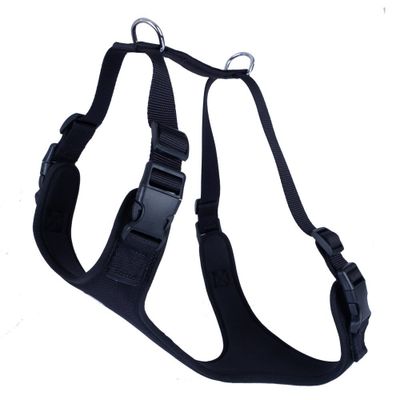 Doggie Havalı Dokumadan El Yapımı Köpek Göğüs Tasması - XL-2,5x65-75cm - Black