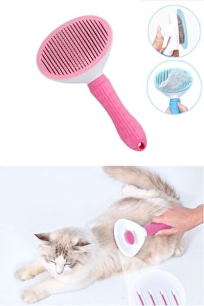 Büyük Boy Kedi Ve Köpek Basmalı Tarak (Pembe,Mavi,Gri)
