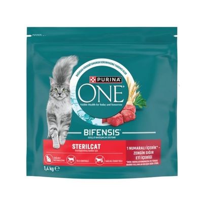 Purina One Biftekli Kısır Kedi Maması 1.4 Kg