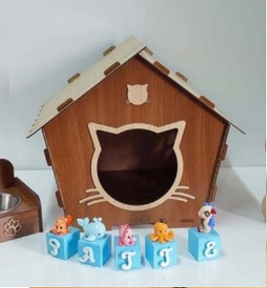 Ahşap Kedi Evi 40*40*45