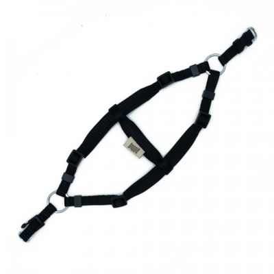 Doggie Konforlu Dokumadan El Yapımı Ronin Model Köpek Göğüs Tasması - L-2x55-65cm - Black