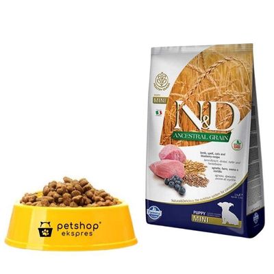 N&D Düşük Tahıllı Kuzu Etli Yaban Mersinli  Mini Irk Açık Yavru Köpek Maması