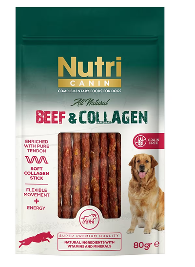 Nutri Canin Sığır Etli ve Kolajenli Tahılsız Köpek Et Ödülü 80 Gr.