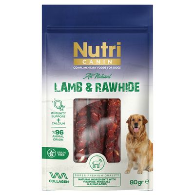 Nutri Canin Lamb & Rawhide Kuzu Etli Burgu Kemik S-M 80 Gr