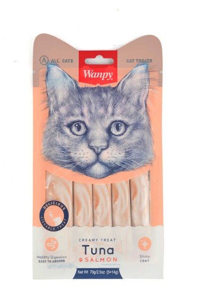 Wanpy Bağışık Güçlendirici Ton Balığı ve Somonlu Sıvı Kedi Ödül Maması 14gr x 5