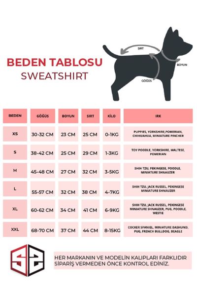 Salya Store Positive Vibes Küçük Irklar İçin Köpek Kıyafeti KK-127