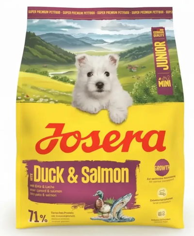 Josera Ördek & Somon Junior Tahılsız  Mini Irk Yavru Köpek Maması 900 g. (Orjinal Kapalı Ambalaj)