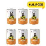 King Sos İçerisinde Et Parçacıklı Tavuklu Kedi Konservesi 400 gr 6 Al 5 Öde