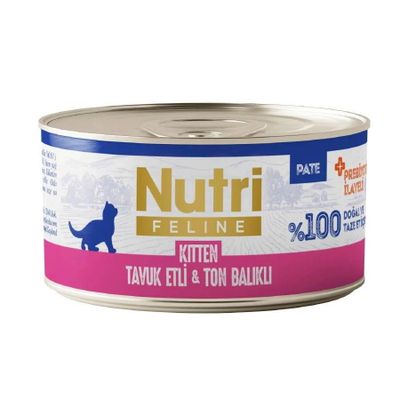 Nutri Feline Ton Balık & Somonlu Tahılsız Probiyotik İlaveli Kedi Yaş Maması (Ezme) (70 g)