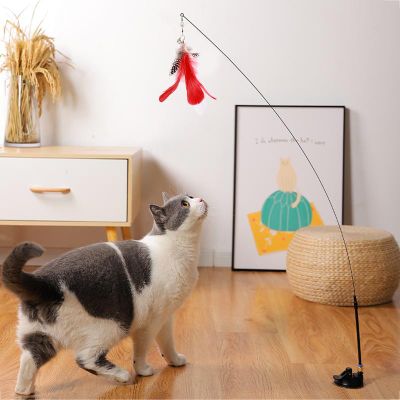 Yere Yapışan Vantuzlu Zilli Tüylü Toplu Tel Kedi Oltası