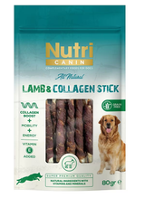 Nutri Canin Kuzu Eti Sargılı Kolajen Çubuk Tahılsız Köpek Et Ödülü 80 Gr.