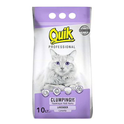 Quik Bentonit Topaklanan Lavanta Kokulu İnce Taneli Kedi Kumu (10 L)