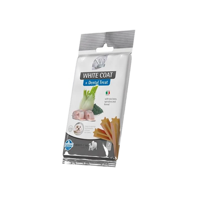 N&D Levrek, Rezene & Spirulinalı Dental Treat White Coat Mini Köpek Ödülü (60 g)