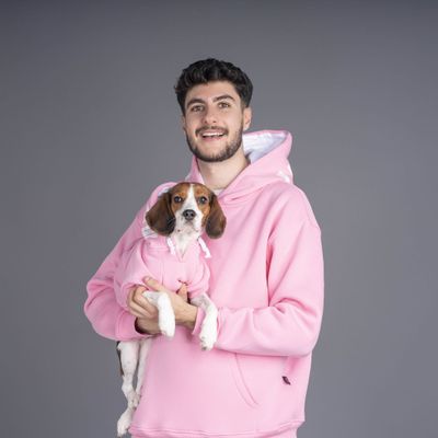 Magnet Pembe Köpek Sweatshirt Kapüşonlu küçük ırklar için Kk-124