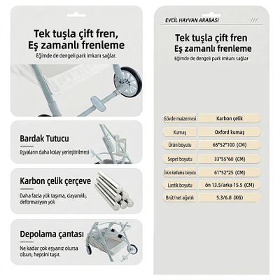 Henan Benedict Pet Taşıma Arabası Yeşil BNDC-105