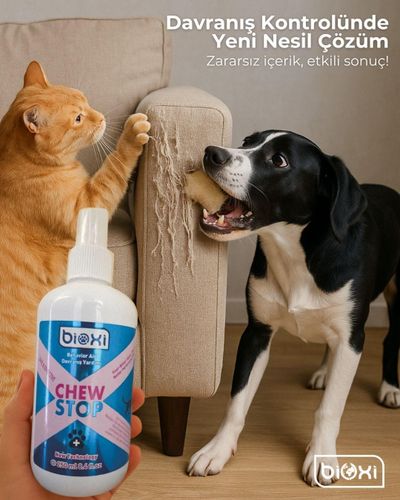 Bioxi® Chew Stop 250 ml – Evcil Hayvanlar İçin Isırma ve Tırmalama Önleyici Sprey