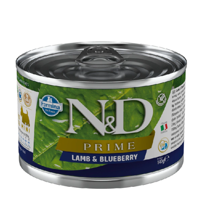 N&D Prime Kuzulu ve Yaban Mersinli Tahılsız Küçük Irk Yetişkin Köpek Konservesi 140gr