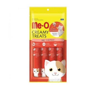 (4) Me-O Creamy Treats Yengeçli Ek Besin ve Kedi Ödülü 60 Gr ( 4 x 15 Gr )