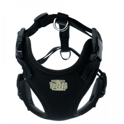 Doggie Havalı Dokumadan El Yapımı Köpek Göğüs Tasması XXL-2,5X70-80cm - Black