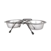 Orijin Tel Ayaklı İkili Krom Kaplı Mama Kabı 2 QT (21 cm) XLarge