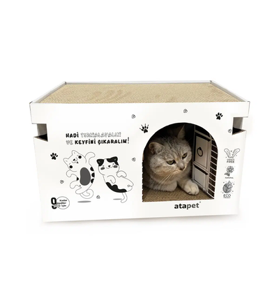 Karton Kedi Tırmalama ve Dinlenme Evi