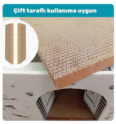 Karton Kedi Tırmalama ve Dinlenme Evi