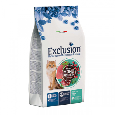 Exclusion Mono Protein Ton Balıklı ve Narlı Kısırlaştırılmış Kedi Maması 1,5kg