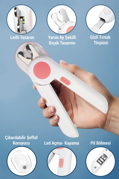 Ata Home Korumalı ve Led'li  Kedi Köpek Tırnak Makası