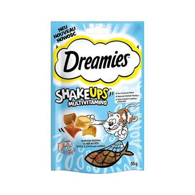 Dreamies ShakeUps Multivitaminli Deniz Ürünleri Kedi Ödül Maması (55 g)