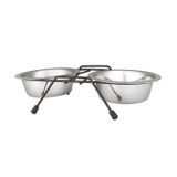 Orijin Tel Ayaklı İkili Krom Kaplı Mama Kabı 2 QT (21 cm) XLarge