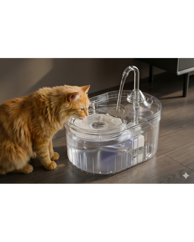 Şeffaf Otomatik Kedi Su Pınarı