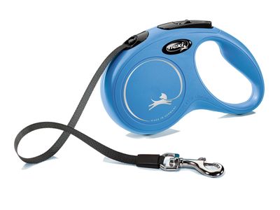 Flexi Classic Yeni Otomatik Şerit Köpek Gezdirme Tasması 5 Metre. M Beden Mavi