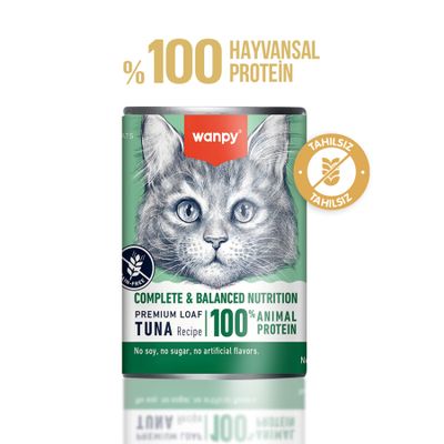 Wanpy Wanpy Tahılsız Kedi %100 Gerçek Et 375 gr Ton Balıklı Konserve