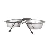 Orijin Tel Ayaklı İkili Krom Kaplı Mama Kabı 1 QT (17 cm) Large