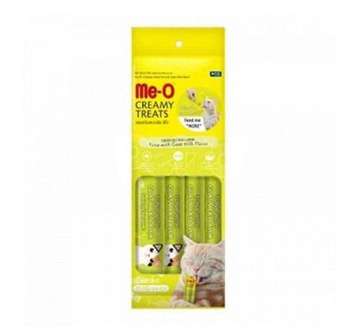 (10) Me-O Creamy Treats Ton Balığı ve Keçi Sütlü Ek Besin ve Kedi Ödülü 60 Gr ( 4 x 15 Gr ) 8850477020535