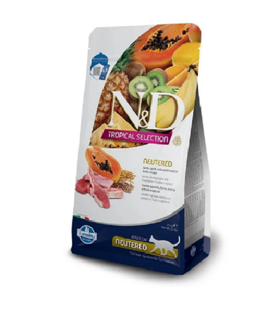 N&D Tropical Selection Serisi Düşük Tahıllı, Tropikal Meyveli & Kuzu Etli Kısırlaştırılmış Kedi Maması (1,5 kg)