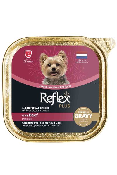 Reflex Plus Dana Etli Mini ve Küçük Irk Yetişkin Köpek Konservesi 85gr