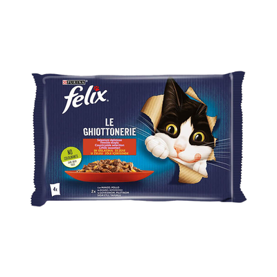 Purina Felix Sığır Etli ve Tavuk Etli Yetişkin Kedi Pouch Yaş Mama (4 x 85 g)