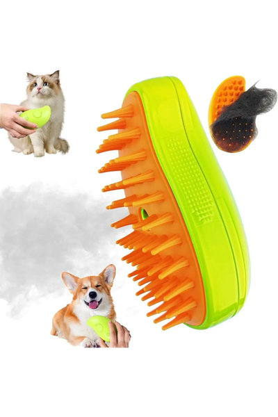Buharlı Kedi ve Köpek Bakım Yumuşak Silikon Fırça Tarak