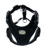 Doggie Havalı Dokumadan El Yapımı Köpek Göğüs Tasması - XL-2,5x65-75cm - Black